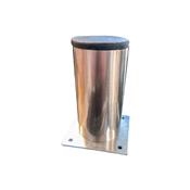 Pé para Balcão Redondo com Chapinha 2"x 100mm Fixo Aço Escovado Moveltec