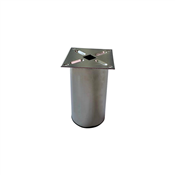 Pé para Balcão Redondo com Chapinha 2"x 100mm Fixo Aço Cromado Dimec 