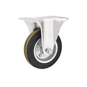 Rodízio Industrial Preto 76mm Fixo Sem Trava com Chapinha 60kg Vonder 