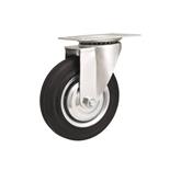 Rodízio Industrial Preto 76mm Giratório Sem Trava com Chapinha 40kg Vonder 