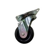 Rodízio Industrial Preto 50mm Giratório Sem Trava com Chapinha 40kg Vonder