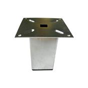 Pé para Balcão Quadrado com Chapinha 50 x 50 x 100m Fixo Aço Cromado Dimec