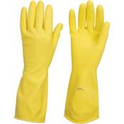 Luva Latex Grande Amarela com Forro