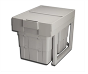 Lixeira Base Fixa 2X16L Cinza Moveltec