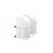 Lixeira Dupla 3402-05 Com Balde Branco 12L L 290 X A 400 X P 490 Dimec