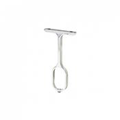 Suporte Para Tubo Cabideiro Oblongo Superior Cromado Base