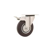 Rodízio Indl Preto 75 mm Giratório com Trava com Chapinha 40kg Vonder